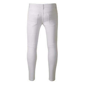 Ripped Slim Fit White Jeans