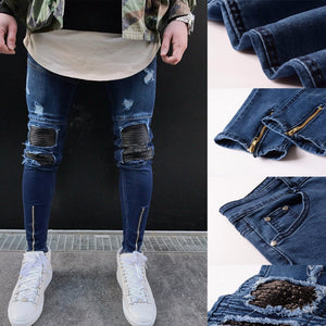 Ripped Slim Fit Street Style Denim Jeans